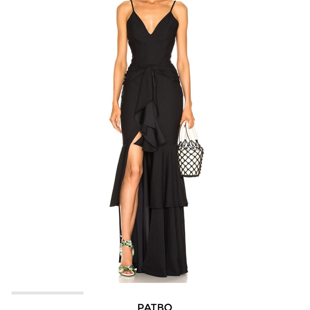 PatBo Ruffled Tie Front Maxi Dress